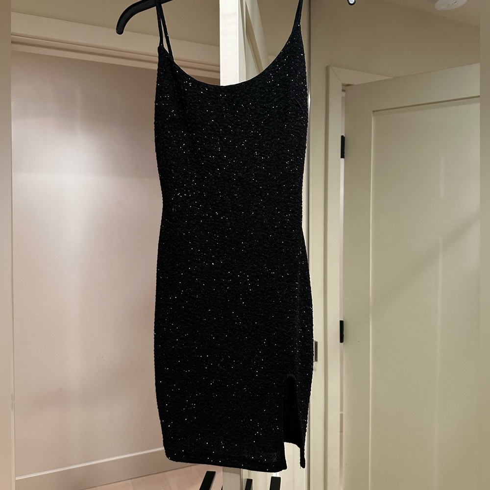 Black mini sparkly dress